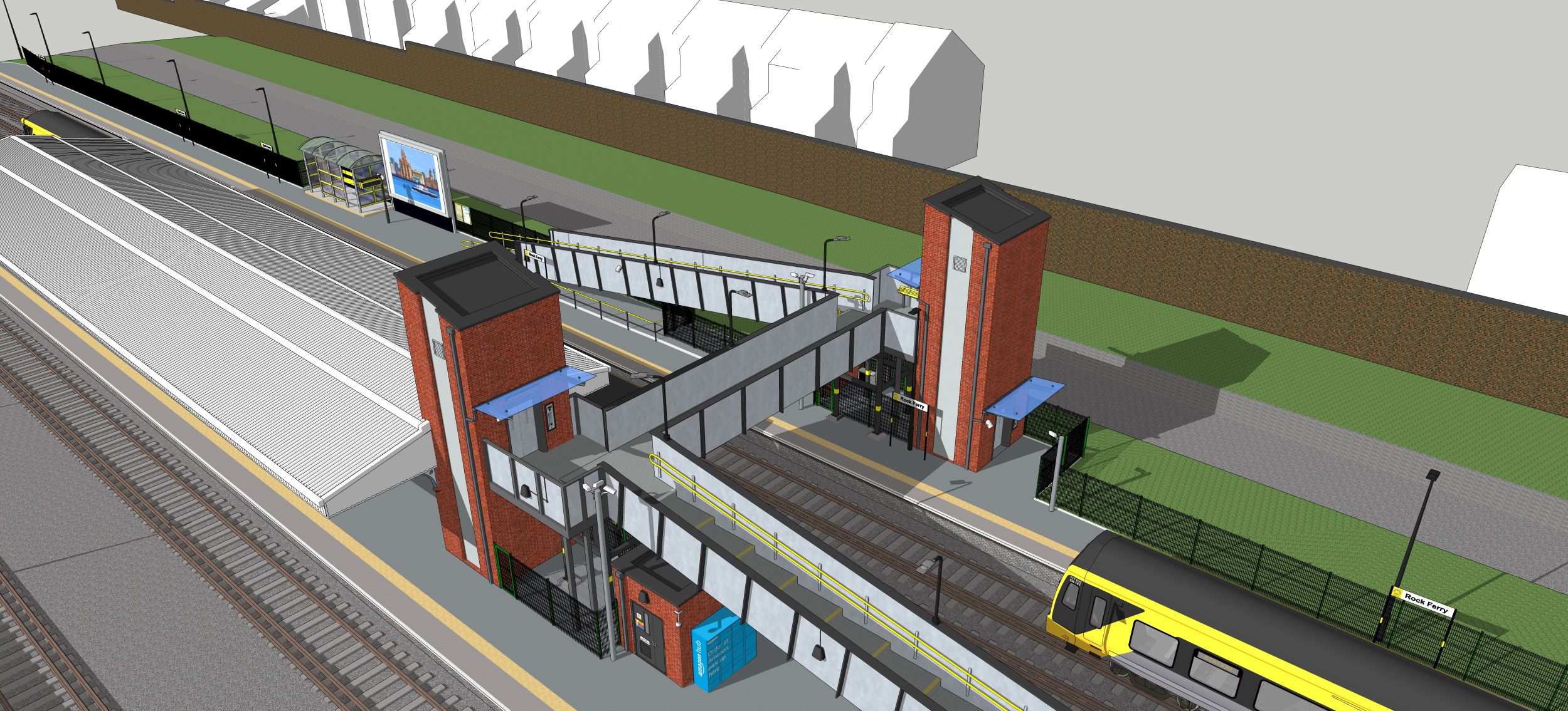 CGI mock-up of Rock Ferry accessibility improvements